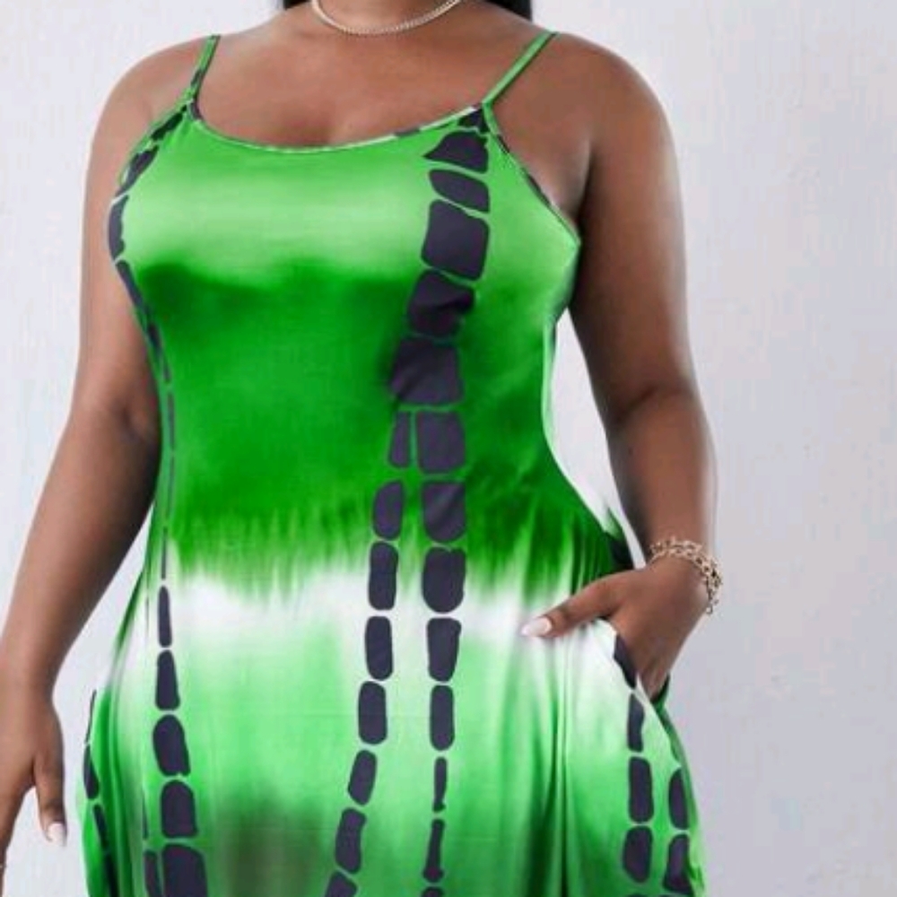 Hidden Pocket Tie Dye Cami Maxi Dress - Picture 3 of 5